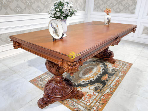 Bàn ăn hoàng gia Louis Filda nguyên tấm BA029