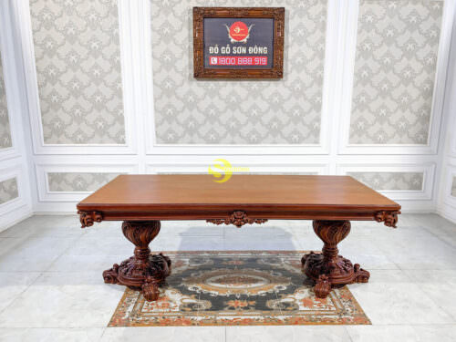 Bàn ăn hoàng gia Louis Filda nguyên tấm BA029