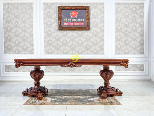 Bàn ăn hoàng gia Louis Filda nguyên tấm BA029