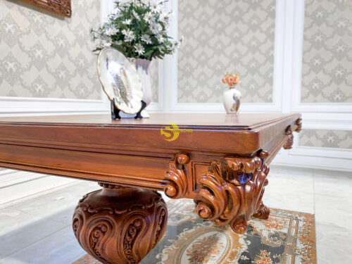 Bàn ăn hoàng gia Louis Filda nguyên tấm BA029