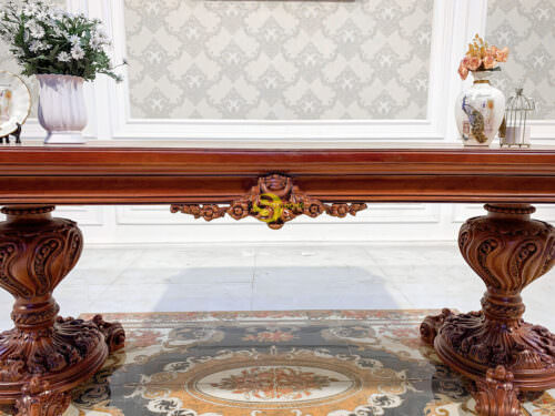 Bàn ăn hoàng gia Louis Filda nguyên tấm BA029