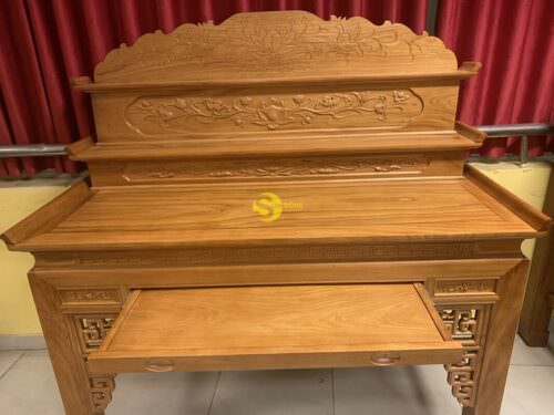 Bàn thờ tam cấp triện hoa sen 1.76m SD547 - Hình ảnh 6