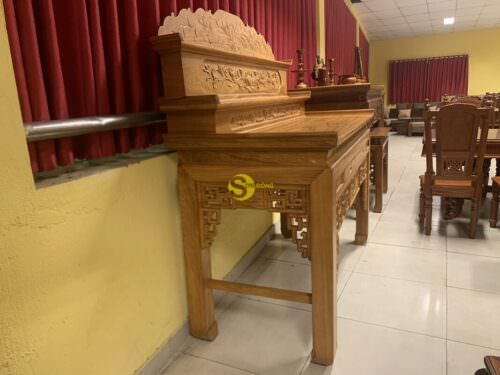 Bàn thờ tam cấp triện hoa sen 1.76m SD547 - Hình ảnh 4