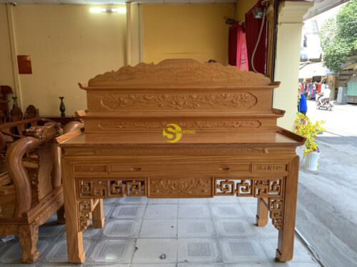 Bàn thờ tam cấp triện hoa sen 1.97m SD548