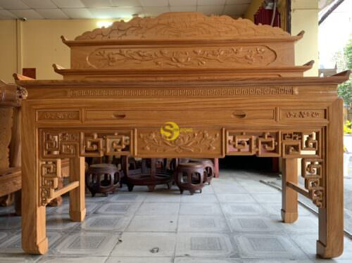 Bàn thờ tam cấp triện hoa sen 1.97m SD548 - Hình ảnh 4