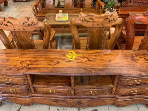 Tủ tivi cổ điển Louis gỗ cẩm lai TTV402