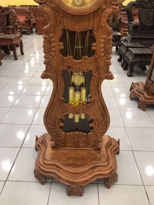 Đồng hồ cây đàn lớn gỗ hương - DHNHN122 - Hình ảnh 9