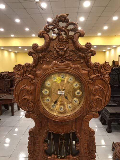 Đồng hồ cây đàn lớn gỗ hương - DHNHN122 - Hình ảnh 7