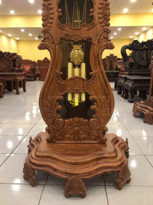 Đồng hồ cây đàn lớn gỗ hương - DHNHN122 - Hình ảnh 6