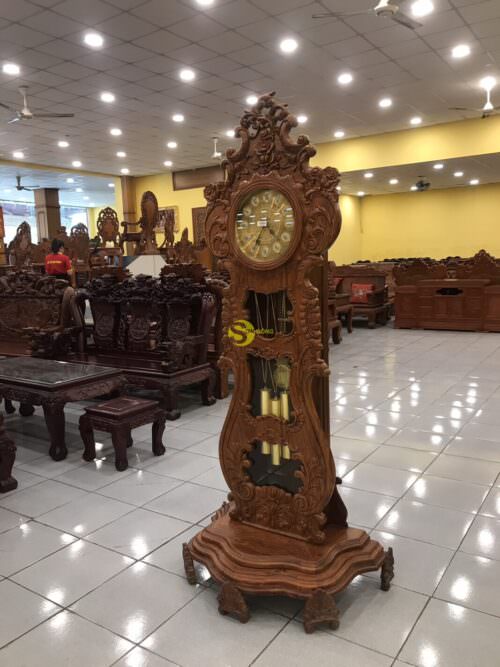 Đồng hồ cây đàn lớn gỗ hương - DHNHN122 - Hình ảnh 3