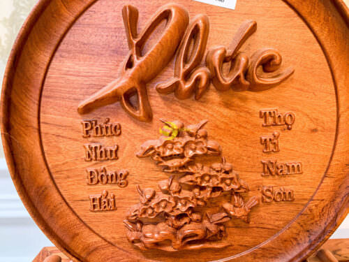 Đĩa chữ phúc gỗ hương 30 - DCP30 7 DCP30 1