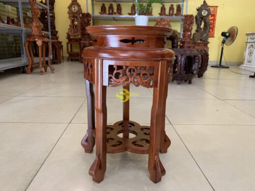 Đôn trang trí gỗ hương tròn cao 50 - DG019 - Hình ảnh 5