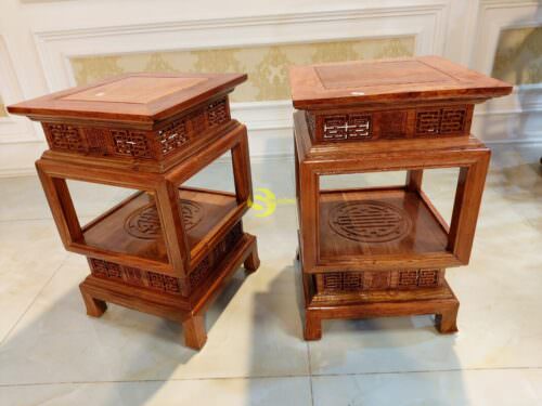 Đôn lồng đèn gỗ hương vuông 38 cao 60 DG060 - Hình ảnh 3