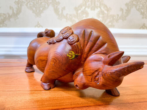 Tượng kim ngưu tài lộc gỗ hương 30 - LVT07 9 LVT07 1
