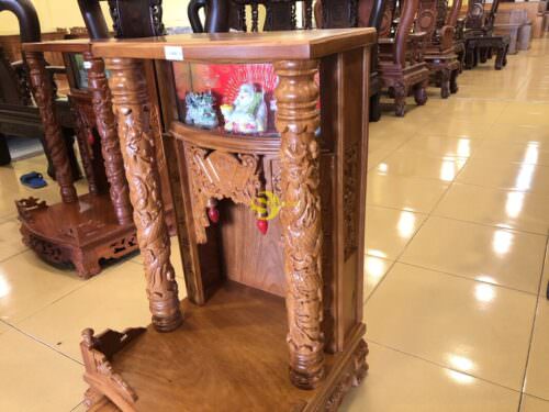 Bàn thờ ông địa gõ đỏ hộp đèn 50( ngăn kéo rồng) SD19A - Hình ảnh 10
