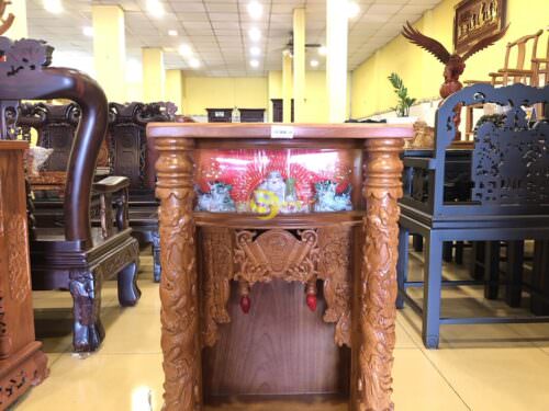 Bàn thờ ông địa gõ đỏ hộp đèn 50( ngăn kéo rồng) SD19A - Hình ảnh 6