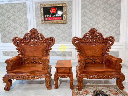 Salon Gỗ Phòng Khách Hoàng Gia Hoa Hồng | Mặt Liền - BBG226 - Hình ảnh 14