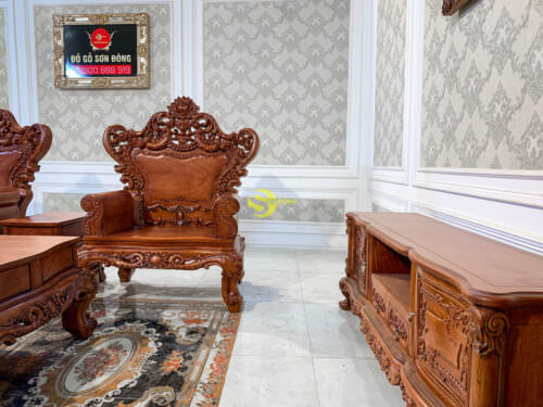 Salon Gỗ Phòng Khách Hoàng Gia Hoa Hồng | Mặt Liền - BBG226 - Hình ảnh 2