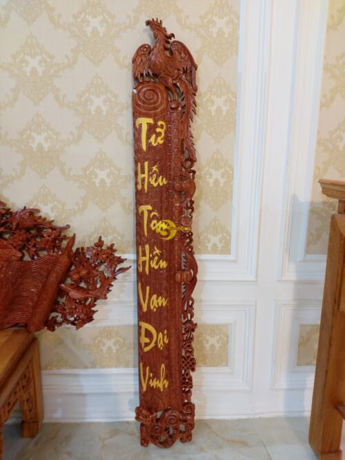 Bộ cuốn thư câu đối rồng hoa mai hương đá 1,76 – CTT22 - Hình ảnh 3
