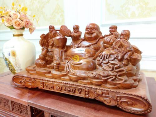Di lặc gánh đào ngũ phúc ngồi đế tiền 50 - DL303 - Hình ảnh 4