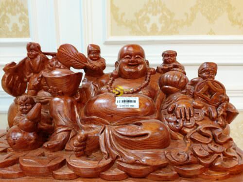 Di lặc gánh đào ngũ phúc ngồi đế tiền 50 - DL303 - Hình ảnh 3