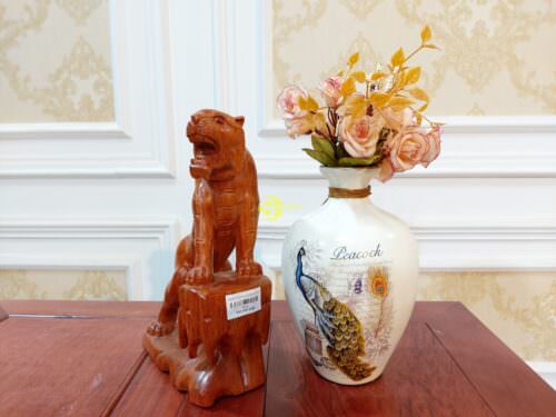 Mãnh hổ gỗ hương đứng cao 30 - HH30 - Hình ảnh 3