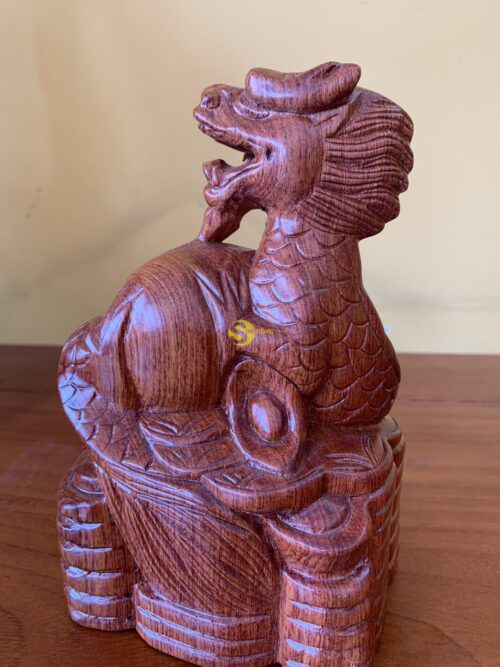 Tượng rồng chầu trời gỗ hương LVR03 - Hình ảnh 3