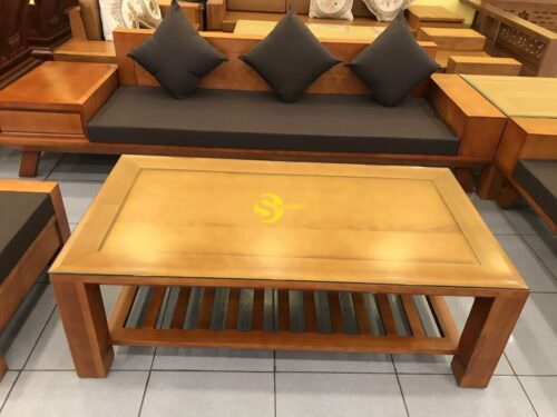 Bộ sofa nệm tay hộp thời thượng gỗ sồi nga 5 món SFG057 - Hình ảnh 5