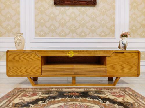 Tủ tivi nghệ thuật sang trọng gỗ sồi tiện dụng 2.2M - TTV9014 - Hình ảnh 5