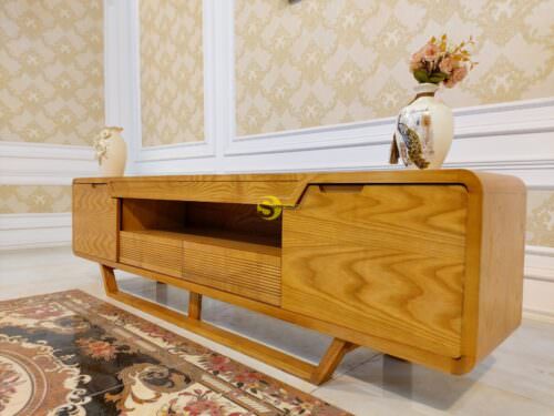 Tủ tivi nghệ thuật sang trọng gỗ sồi tiện dụng 2.2M - TTV9014 - Hình ảnh 4
