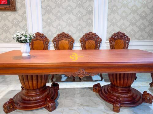 Mặt bàn ăn nguyên tấm gõ đỏ đẹp - MBA53SD - Hình ảnh 8