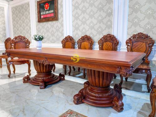 Mặt bàn ăn nguyên tấm gõ đỏ đẹp - MBA53SD - Hình ảnh 3