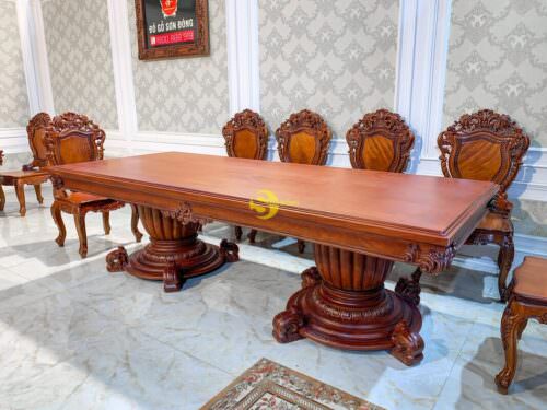 Mặt bàn ăn nguyên tấm gõ đỏ đẹp - MBA53SD - Hình ảnh 2