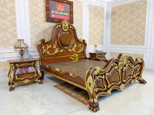 Combo phòng ngủ cổ điển dát vàng Noble - Hình ảnh 8