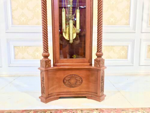 Đồng hồ hoa lan tây trụ nghệ thuật gõ đỏ - DH28 - Hình ảnh 4