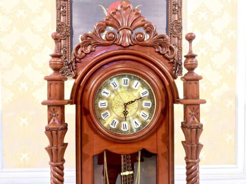 Đồng hồ hoa lan tây trụ nghệ thuật gõ đỏ - DH28 - Hình ảnh 2