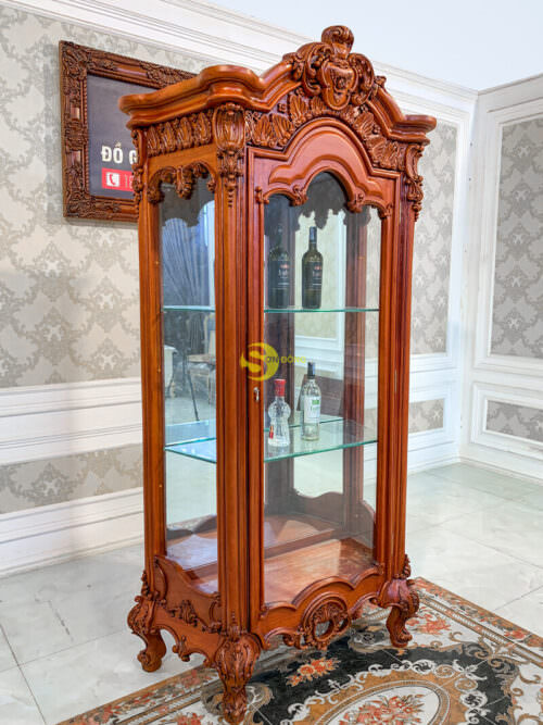 Tủ rượu cổ điển gỗ gõ đỏ VIP TR10 - Hình ảnh 8