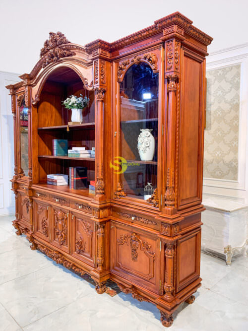 Tủ sách hoàng gia gõ đỏ CEO Luxury -  TSSD02 - Hình ảnh 19