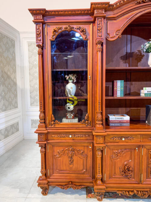 Tủ sách hoàng gia gõ đỏ CEO Luxury -  TSSD02 - Hình ảnh 17