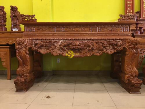 Sập thờ tứ linh gõ đỏ chân 24 VIP - SD214 - Ảnh 2