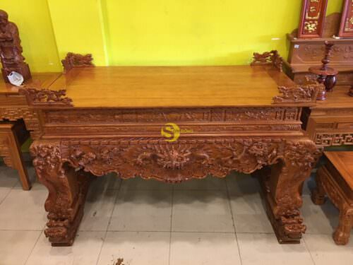 Sập thờ tứ linh gõ đỏ chân 24 VIP - SD214 - Ảnh 4
