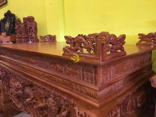 Sập thờ tứ linh gõ đỏ chân 24 VIP - SD214 - Ảnh 6