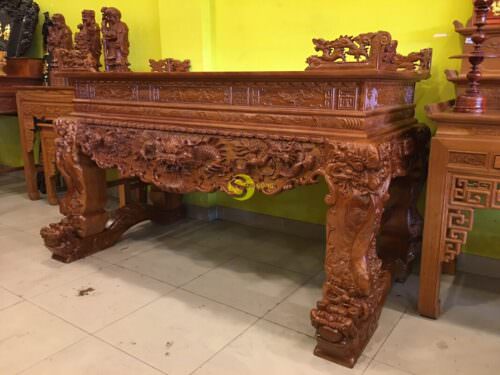 Sập thờ tứ linh gõ đỏ chân 24 VIP - SD214 - Ảnh 7