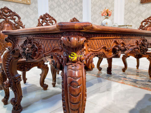 Bàn ăn hoàng gia gỗ cẩm lai Dafne BA031