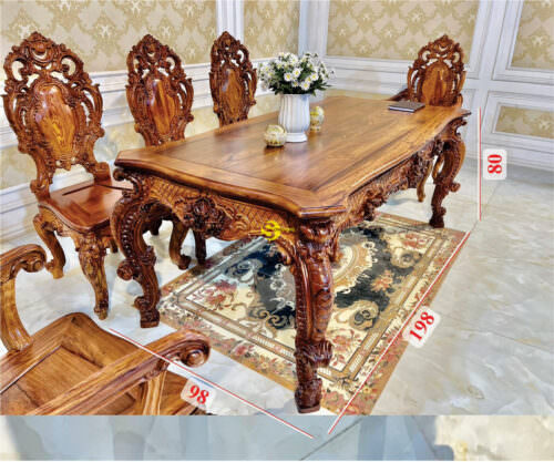 Bàn ăn hoàng gia gỗ cẩm lai Dafne BA031