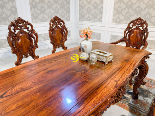 Bàn ăn hoàng gia gỗ cẩm lai Dafne BA031