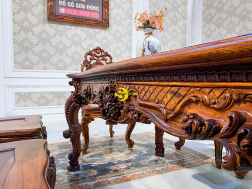 Bàn ăn hoàng gia gỗ cẩm lai Dafne BA031