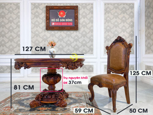 Bàn ăn Fidia gỗ cẩm lai VN 1,27m - BA400 - Hình ảnh 15