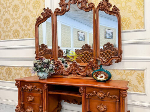 Bàn trang điểm hoàng gia gỗ gõ đỏ - BP029