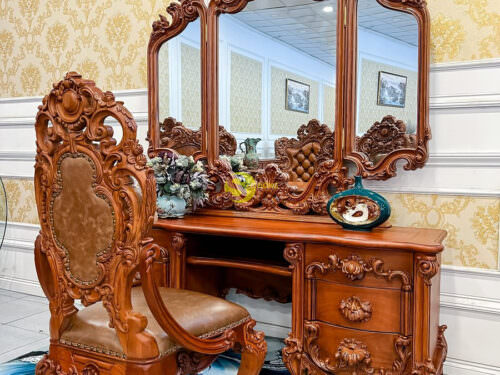 Bàn trang điểm hoàng gia gỗ gõ đỏ - BP029